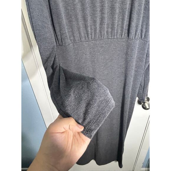 Mimi Maternity Dress Large Gray Midi Side Slit Minimalist Officecore Academia - Picture 6 of 11